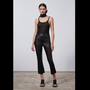 Zara Bootcut Leather Pants